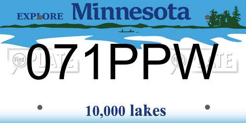 071PPW Minnesota License Plate