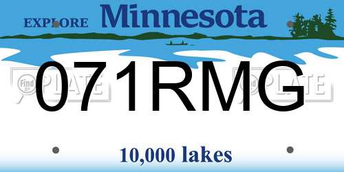 071RMG Minnesota License Plate