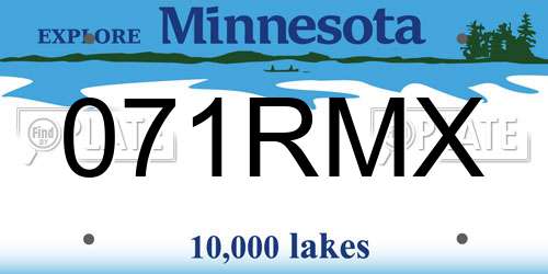 071RMX Minnesota License Plate