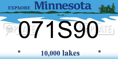 071S90 Minnesota License Plate