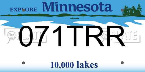 071TRR Minnesota License Plate