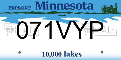 071VYP Minnesota License Plate