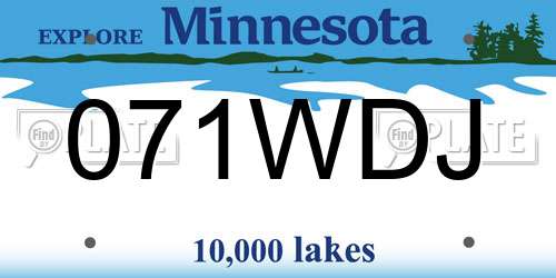 071WDJ Minnesota License Plate