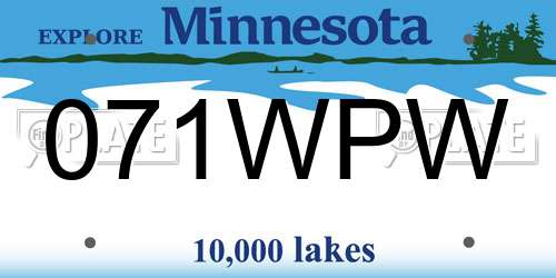 071WPW Minnesota License Plate