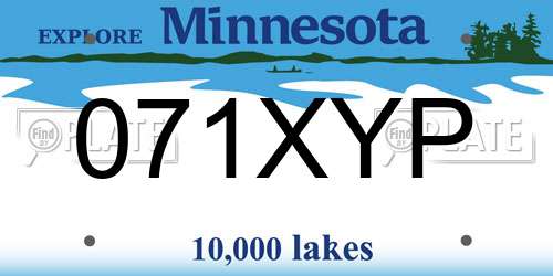 071XYP Minnesota License Plate