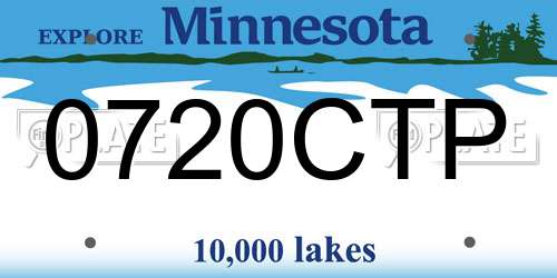 0720CTP Minnesota License Plate