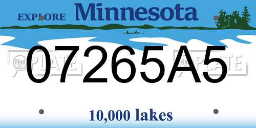 07265A5 Minnesota License Plate