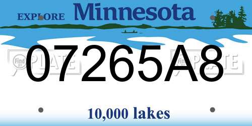 07265A8 Minnesota License Plate