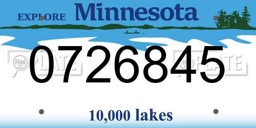 0726845 Minnesota License Plate