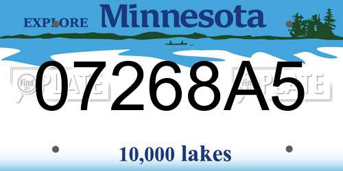 07268A5 Minnesota License Plate