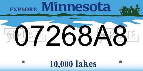 07268A8 Minnesota License Plate