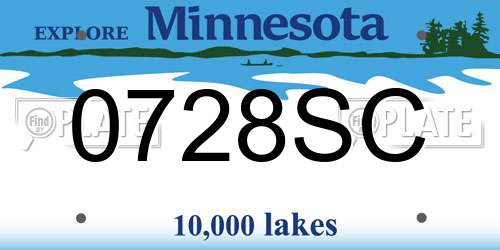 0728SC Minnesota License Plate