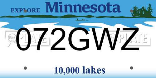 072GWZ Minnesota License Plate