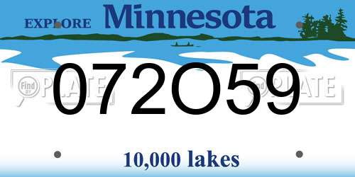 072O59 Minnesota License Plate