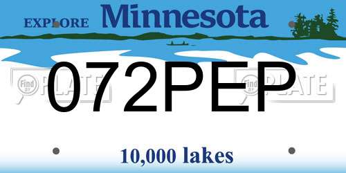 072PEP Minnesota License Plate