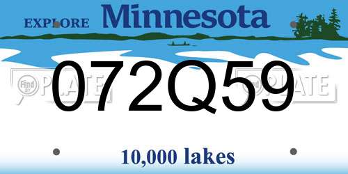 072Q59 Minnesota License Plate