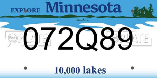 072Q89 Minnesota License Plate