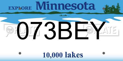 073BEY Minnesota License Plate