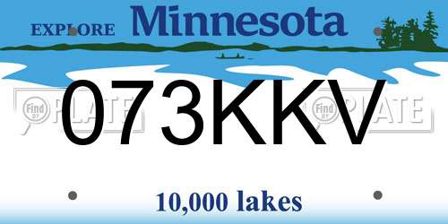073KKV Minnesota License Plate