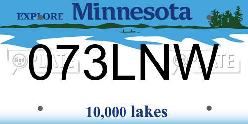 073LNW Minnesota License Plate