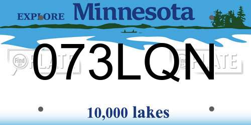 073LQN Minnesota License Plate