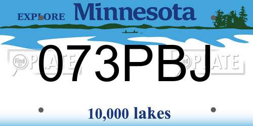 073PBJ Minnesota License Plate
