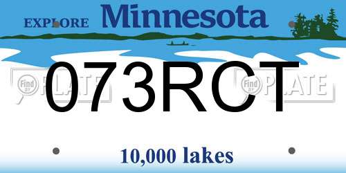 073RCT Minnesota License Plate