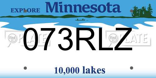 073RLZ Minnesota License Plate