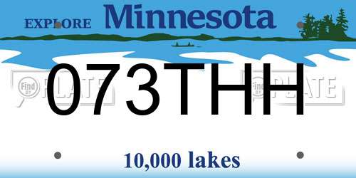 073THH Minnesota License Plate