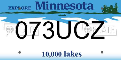 073UCZ Minnesota License Plate