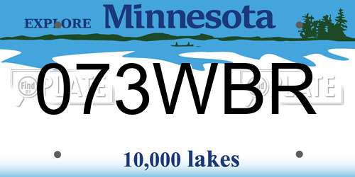 073WBR Minnesota License Plate