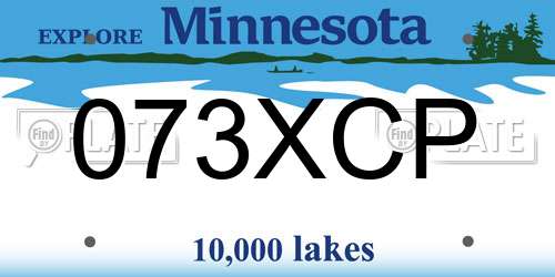 073XCP Minnesota License Plate