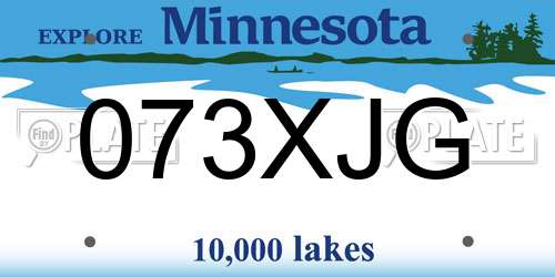 073XJG Minnesota License Plate