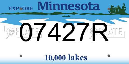 07427R Minnesota License Plate