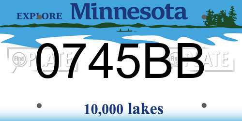 0745BB Minnesota License Plate