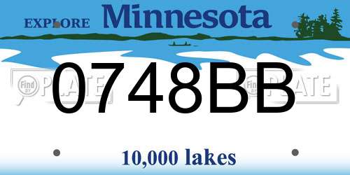 0748BB Minnesota License Plate
