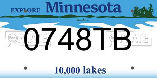 0748TB Minnesota License Plate