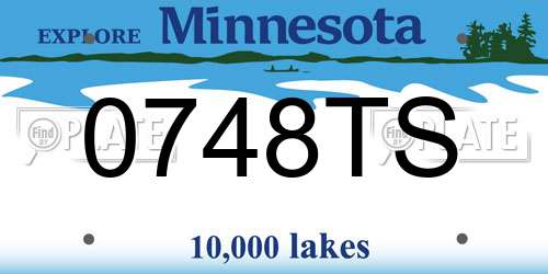 0748TS Minnesota License Plate