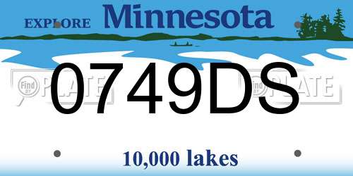 0749DS Minnesota License Plate