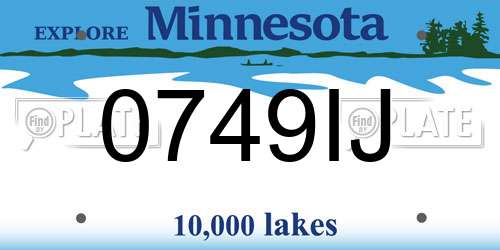 0749IJ Minnesota License Plate