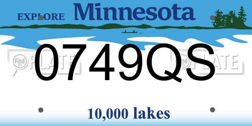 0749QS Minnesota License Plate