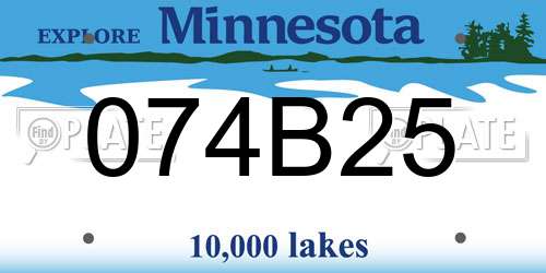 074B25 Minnesota License Plate