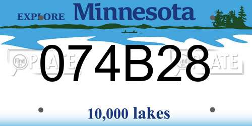 074B28 Minnesota License Plate
