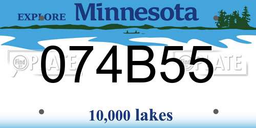 074B55 Minnesota License Plate