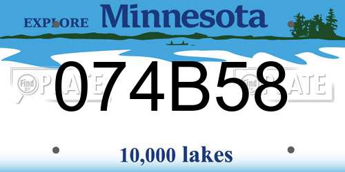 074B58 Minnesota License Plate
