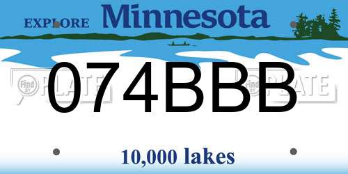 074BBB Minnesota License Plate