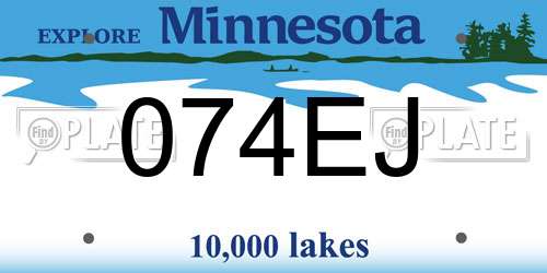 074EJ Minnesota License Plate