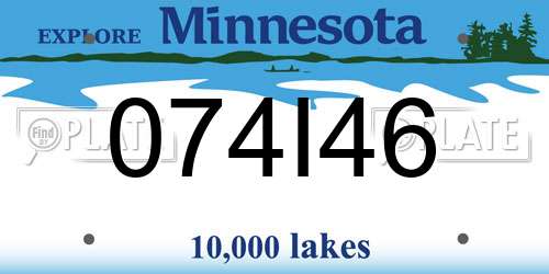074I46 Minnesota License Plate