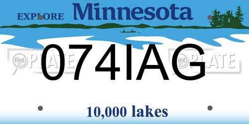 074IAG Minnesota License Plate