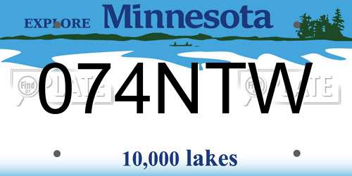 074NTW Minnesota License Plate